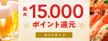 最大15,000ポイント還元！冬のポイント還元祭